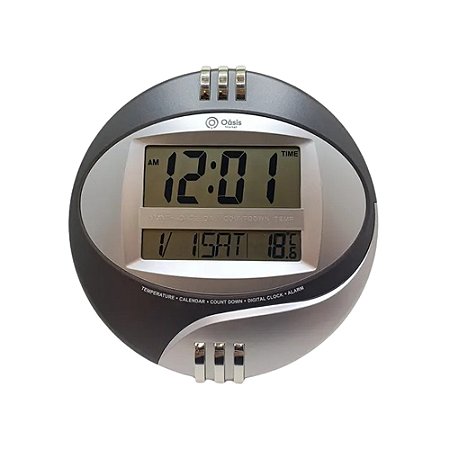 Relógio Digital Parede Oásis OIH-6241 Cinza