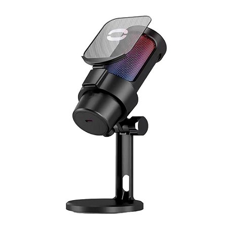 Microfone Gamer Tomate MT-1070R RGB USB Preto