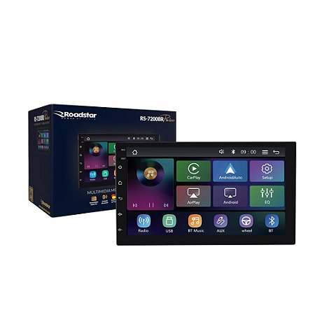 Central Multimídia Roadstar RS-7200BR Pro Line Carplay e Android sem Fio