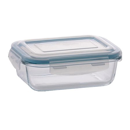 Pote Vidro Hermético Quality House 640ML Azul