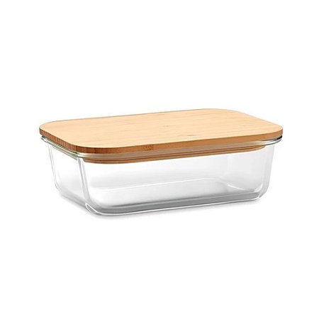 Pote Vidro Hermético Quality House 640ML Tampa Bambu