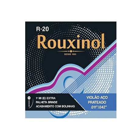 Encordoamento Violão Rouxinol  R-20 Aço Prateado