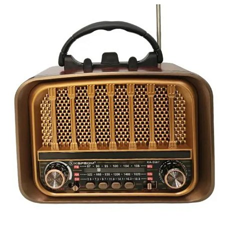 Rádio Portátil Kapbom KA-5587 AM/FM/SW 5W Madeira