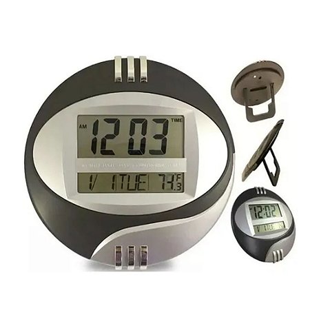 Relógio Digital Mesa e Parede Clock YN3885 Prata