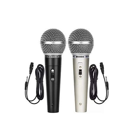 Microfone Dinâmico Tomate Duplo MT-1028 Preto e Cinza