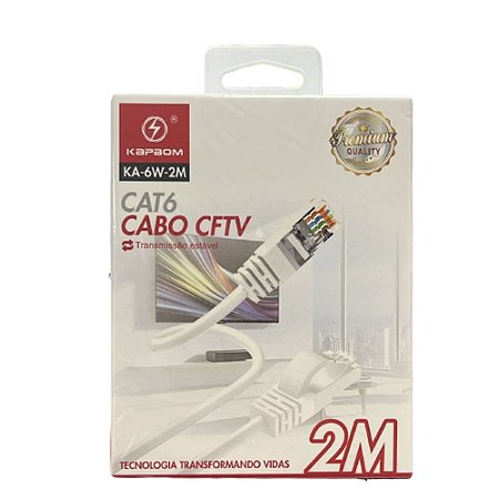 Cabo Rede Patch Cat6 Kapbom KA-6W-2M 2 Metros