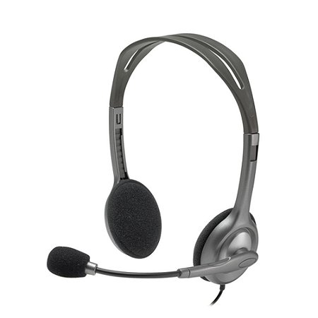 Fone de Ouvido com Fio Headset Logitech H111 Cinza