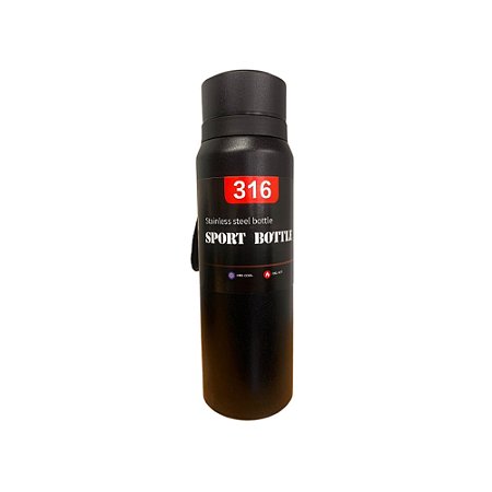 Garrafa Água Térmica em Aço Inoxidável 800ML Preto