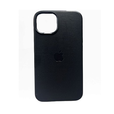 Capa Magsafe Iphone 14 Normal Couro Preto