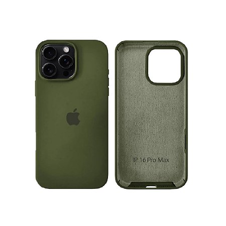 Capa Smartphone Iphone 16 Pro Max Silicone Verde Militar