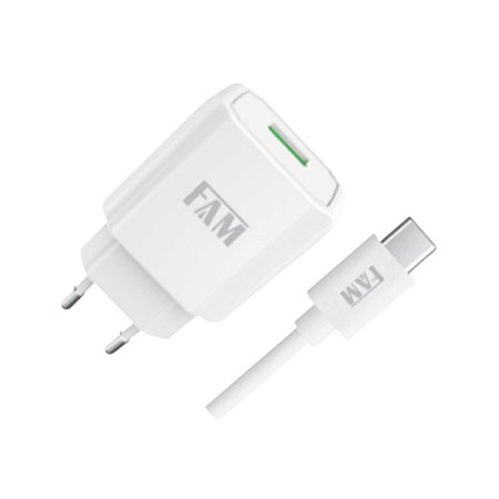 Carregador Fam Tipo-C FKT-110C com Cabo