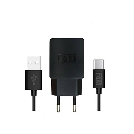 Carregador Fam Tipo-C FKT-110C com Cabo