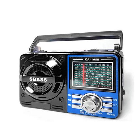Rádio Portátil Kapbom KA-1088 AM/FM/SW 3W Azul