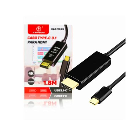 Cabo Hdmi x Tipo-C Kapbom KAP-V099