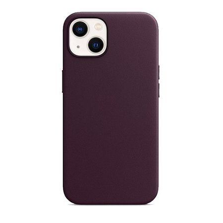 Capa Iphone 14 Magsafe Couro Vinho