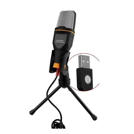 Microfone Condensador Knup KP-916 com USB Preto