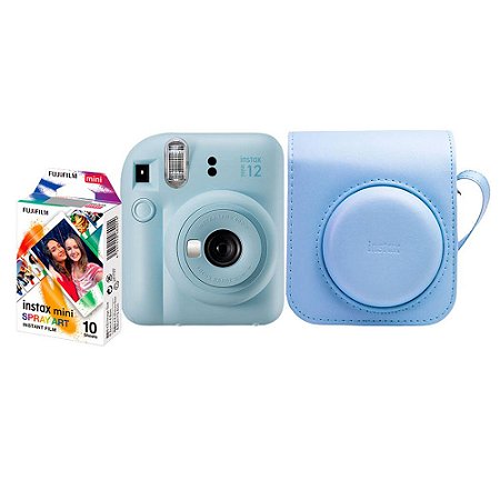 Kit Câmera Instantânea Polaroid Fujifilm Instax Mini 12 Azul
