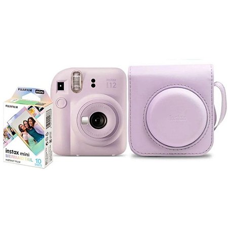 Kit Câmera Instantânea Polaroid Fujifilm Instax Mini 12 Lilás
