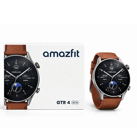 Smartwatch Xiaomi Amazfit GTR 4 New Couro Marrom
