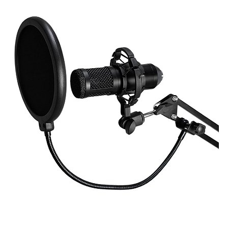 Microfone Condensador Tomate MT-3502 Profissional Preto