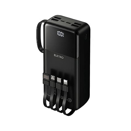 Carregador Portátil Turbo Eletro Mex EL-2938 30000mAh Preto