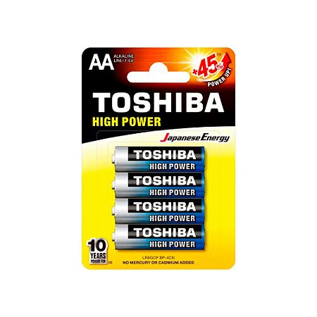 Pilha Alcaina AA Toshiba LR6GCP BP-4CBH 1.5V