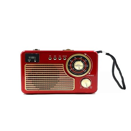 Rádio Portátil Kapbom KA-8708 AM/FM/SW 3W Vermelho
