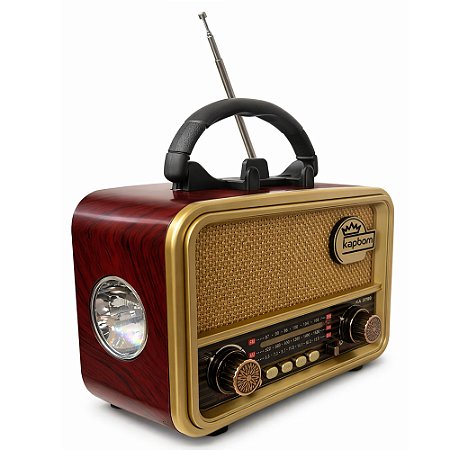 Rádio Portátil Kapbom KA-3181 FM/USB/AUX 5W Madeira