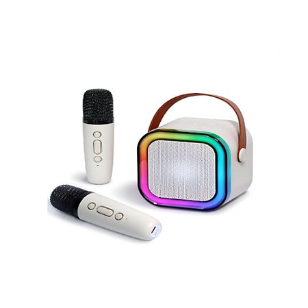 Caixa Som Portátil Sing-e ZQS-K12 com 2 microfones Branco