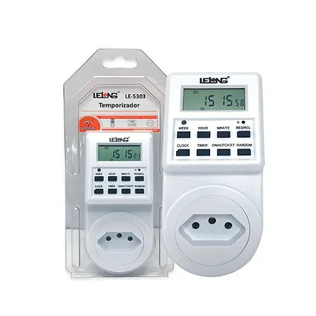 Timer Digital Lelong LE-5303 Bivolt Branco