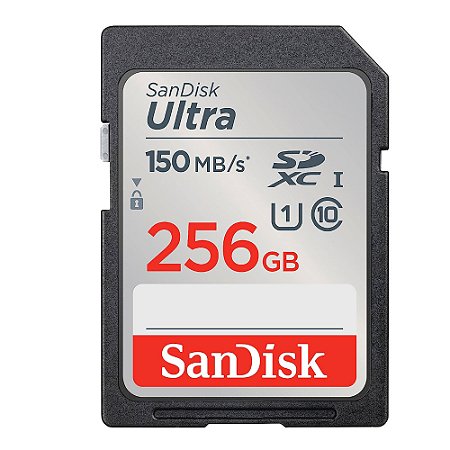 Cartão Memória SD Sandisk Ultra C10 256GB