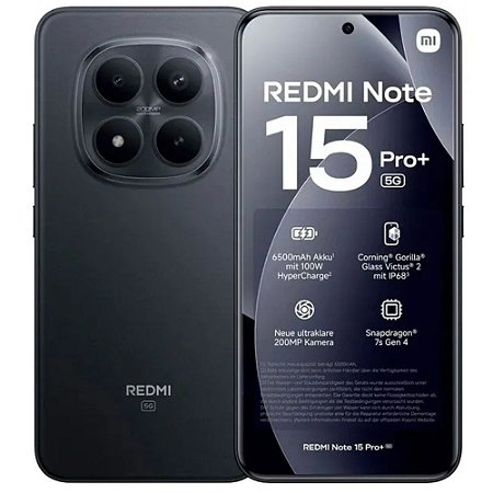 Smartphone Xiaomi Redmi Note 15 Pro Plus 5G 8GB/256GB Preto