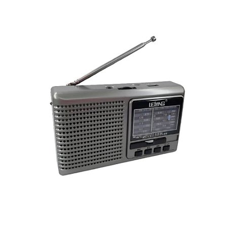 Rádio Portátil Lelong LE-676 AM/FM/TV/SW1 Cinza