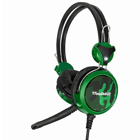Headset Gamer TecDrive F5 com Fio Verde