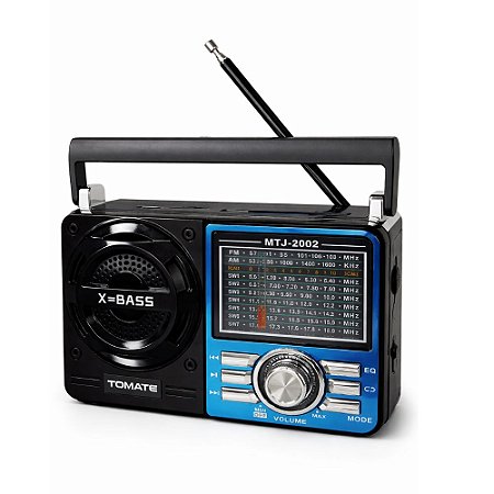 Rádio Portátil Tomate MTJ-2002 AM/FM Azul
