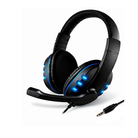 Headset Gamer Leboss LB-FN606 Preto e Azul