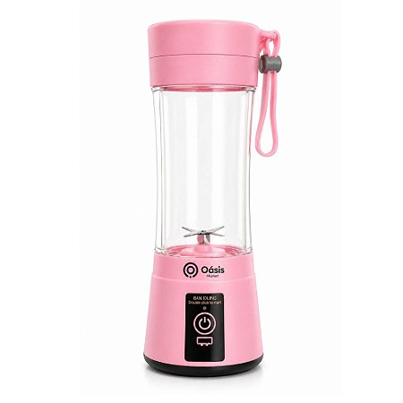 Mini Liquidificador Portátil Oásis Market OIH-2506 Rosa