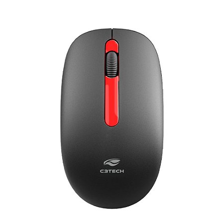 Mouse sem Fio C3tech M-W15 1200DPI Preto e Vermelho