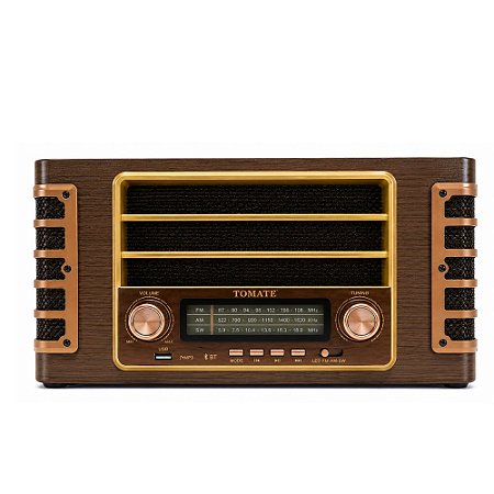 Rádio Portátil Tomate MTJ-2013 USB/TF/BT Marrom