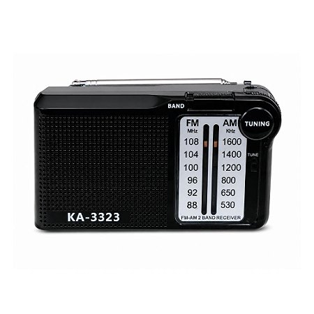 Rádio Kapbom KA-3323 2 Faixas AM/FM 3W Preto