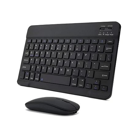 Teclado e Mouse Sem Fio Bluetooth Verde JP-T3000 Preto