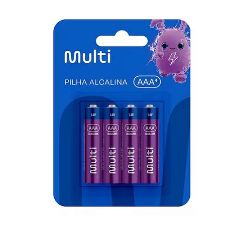 Pilha Alcalina AAA PA002 Multi com 4