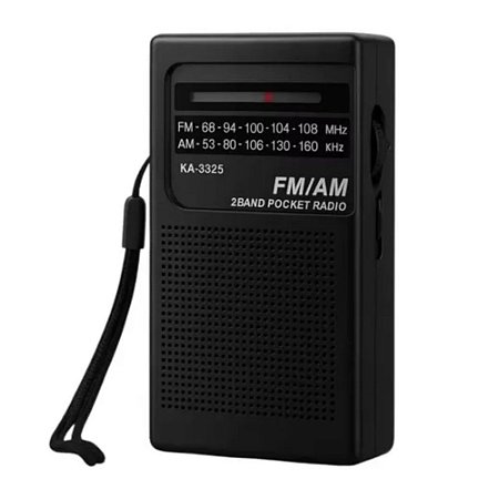 Rádio Portátil Kapbom KA-3325 AM/FM Preto