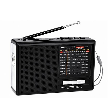 Rádio Portátil Kapbom KA-3292 AM/FM/SW/USB Preto
