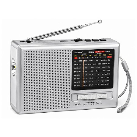 Rádio Portátil Kapbom KA-3292 AM/FM/SW/USB Cinza