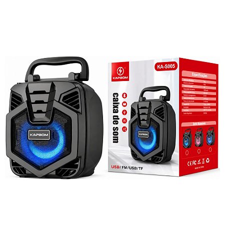 Caixa Som Bluetooth Kapbom KA-8005 10W Preta