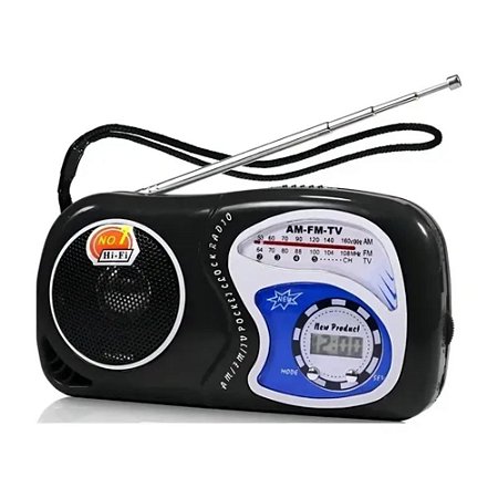 Rádio Portátil Altomex A-2019 AM/FM/TV Preto
