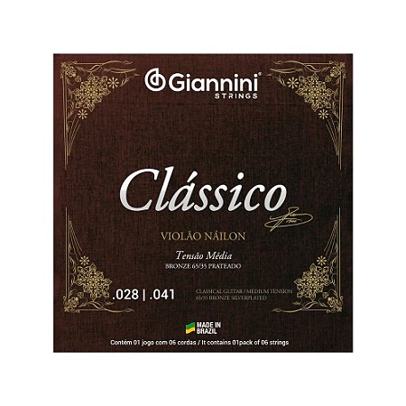 Encordoamento Violão Giannini Nylon Clássico GENWPM