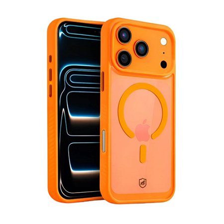 Capa Magsafe Transarente Iphone 17 Pro Max Gshield Wave GS-14259 Laranja