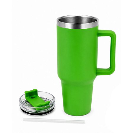 Caneca Térmica com Alça Flex FX-GF-06 1,2L Verde com Tampa